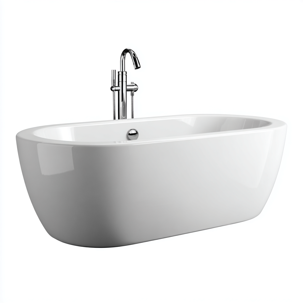 Vasca da bagno freestanding acrilico 170x78x58 cm - bianco - design moderno per bagno-Lomongahome