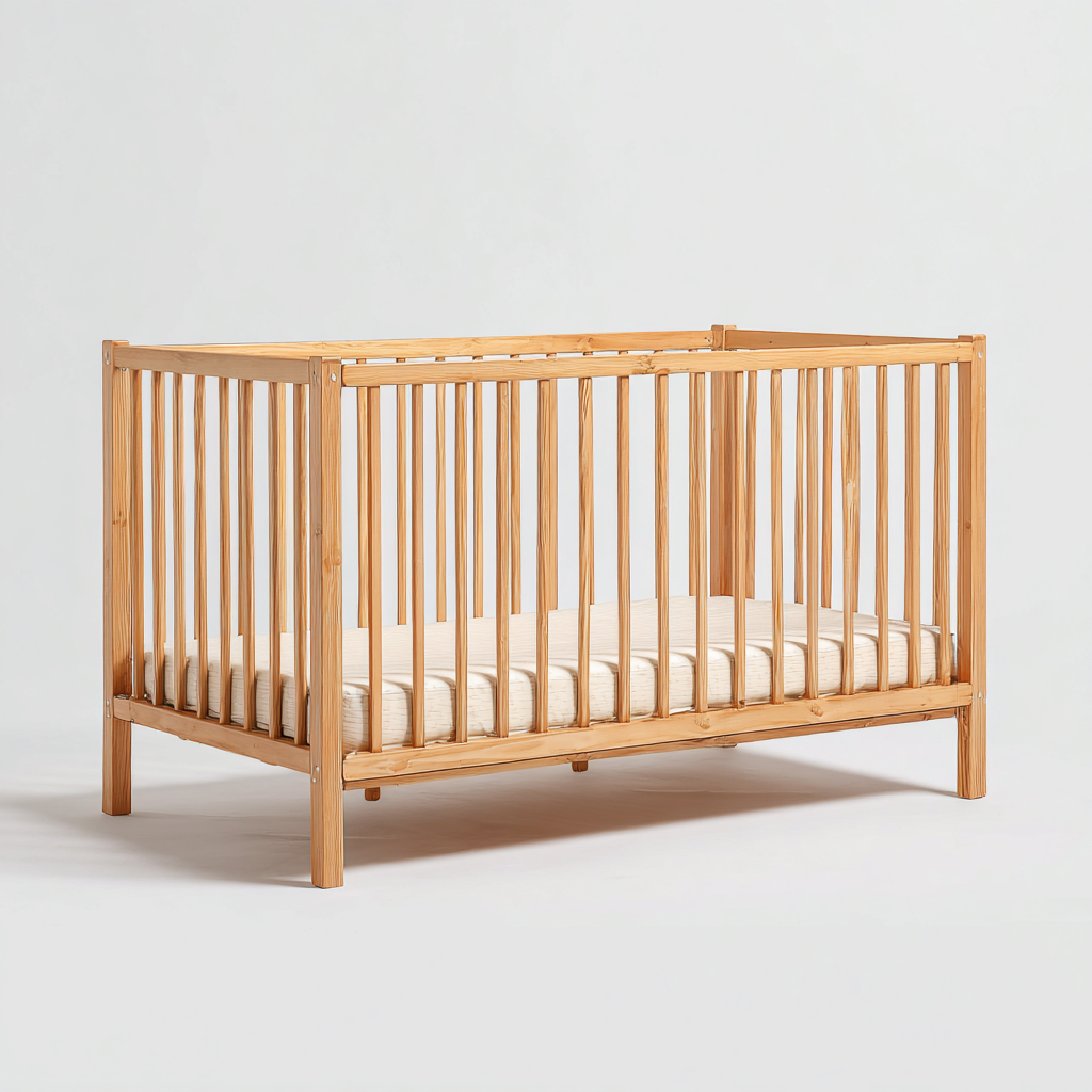 Lettino per bambini in legno massello 120x60x85 cm - marrone naturale - design semplice per cameretta-Lomongahome