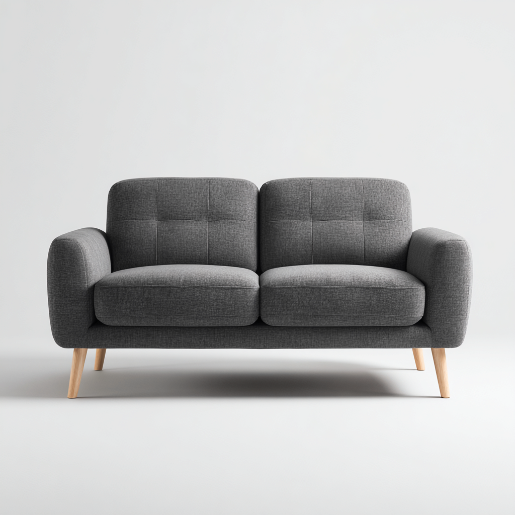 Divano a due posti in tessuto 170x88x80 cm - grigio - seduta per soggiorno design moderno-Lomongahome