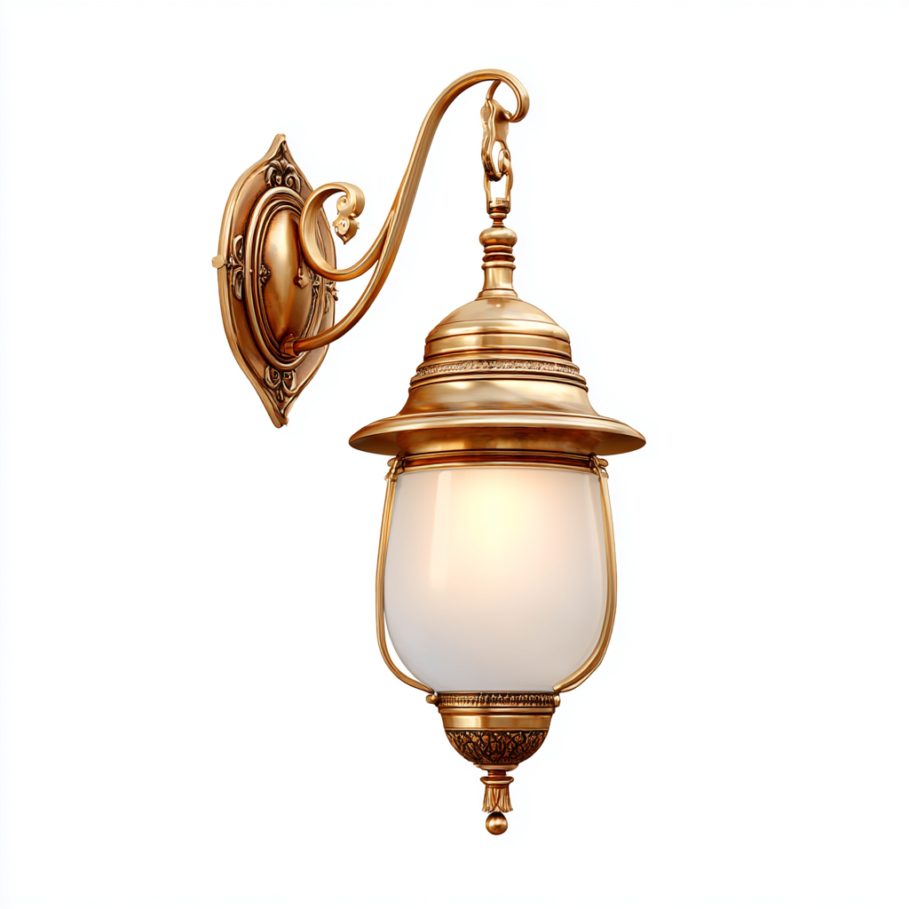 Applique in metallo e vetro 29x18x46 cm - ottone - bianco - stile classico vintage per illuminazione da parete-Lomongahome