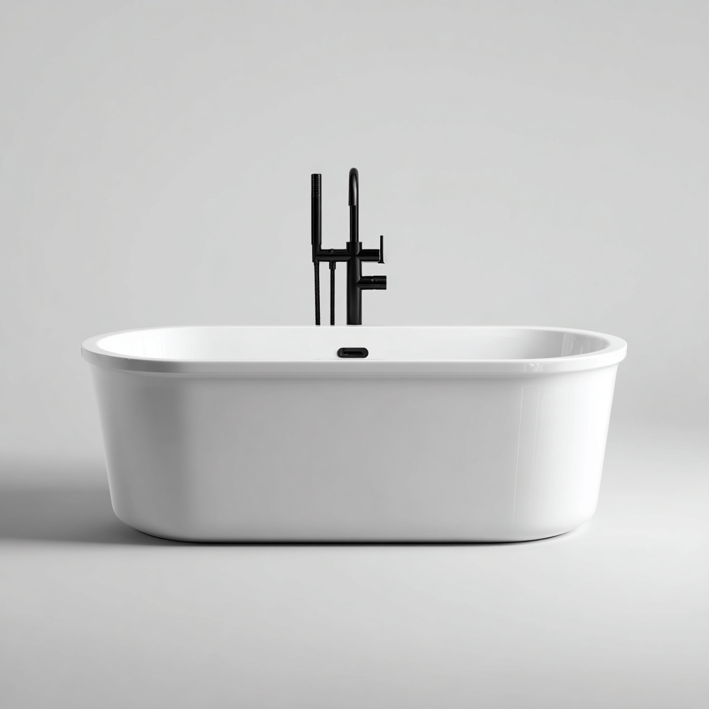 Vasca da bagno freestanding acrilico 170x80x58 cm - bianco - design moderno per bagno-Lomongahome