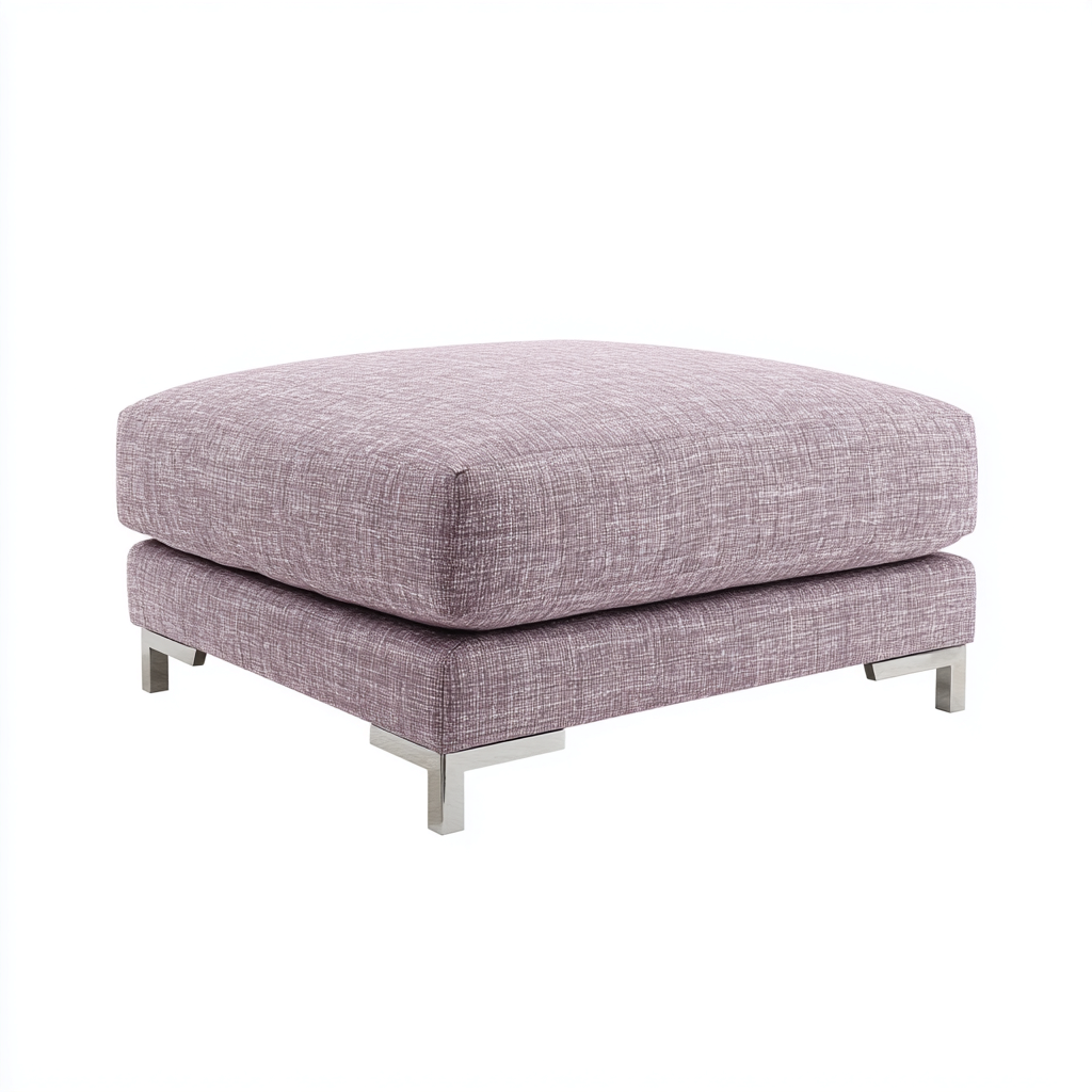 Pouf imbottito in tessuto 88x88x39 cm - viola chiaro - seduta per soggiorno design moderno-Lomongahome
