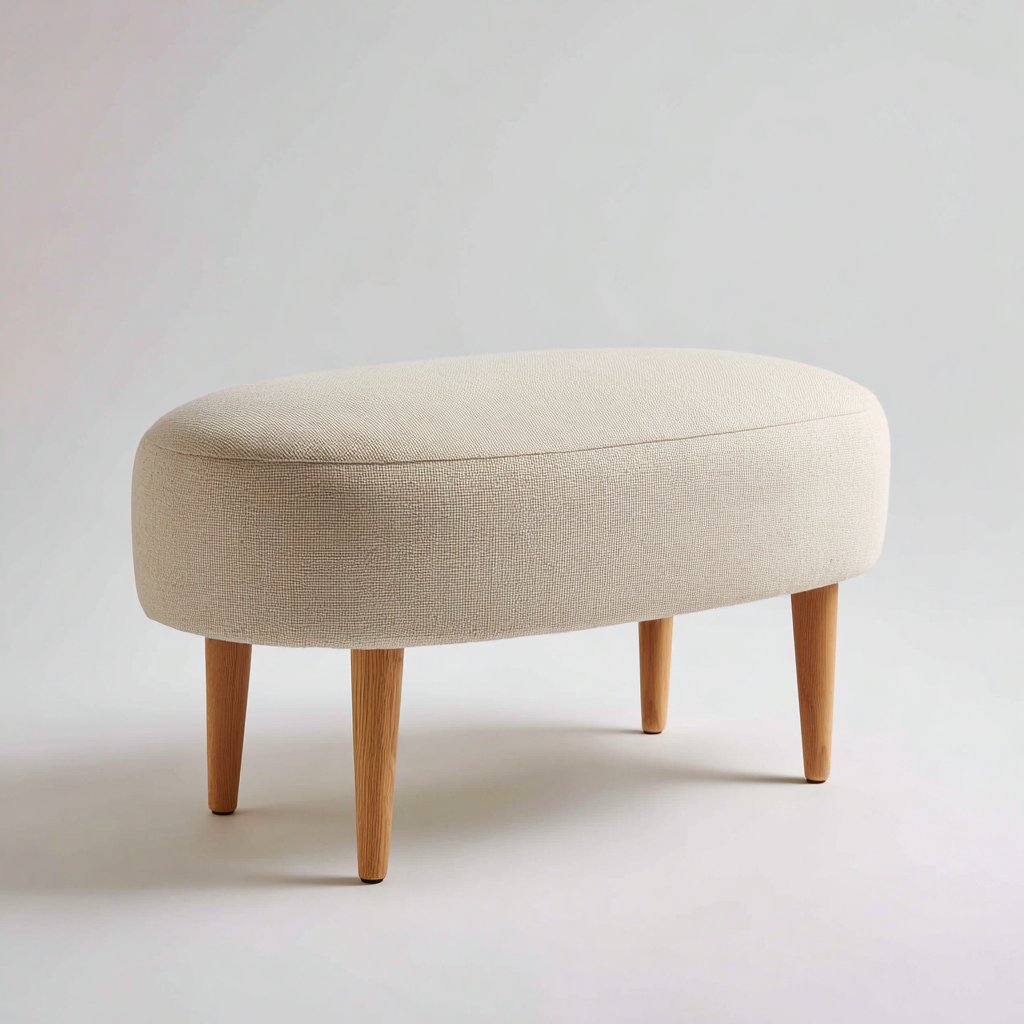 Panca per letto imbottita in tessuto 120x45x42 cm - beige - adatta alla camera da letto - design moderno-Lomongahome