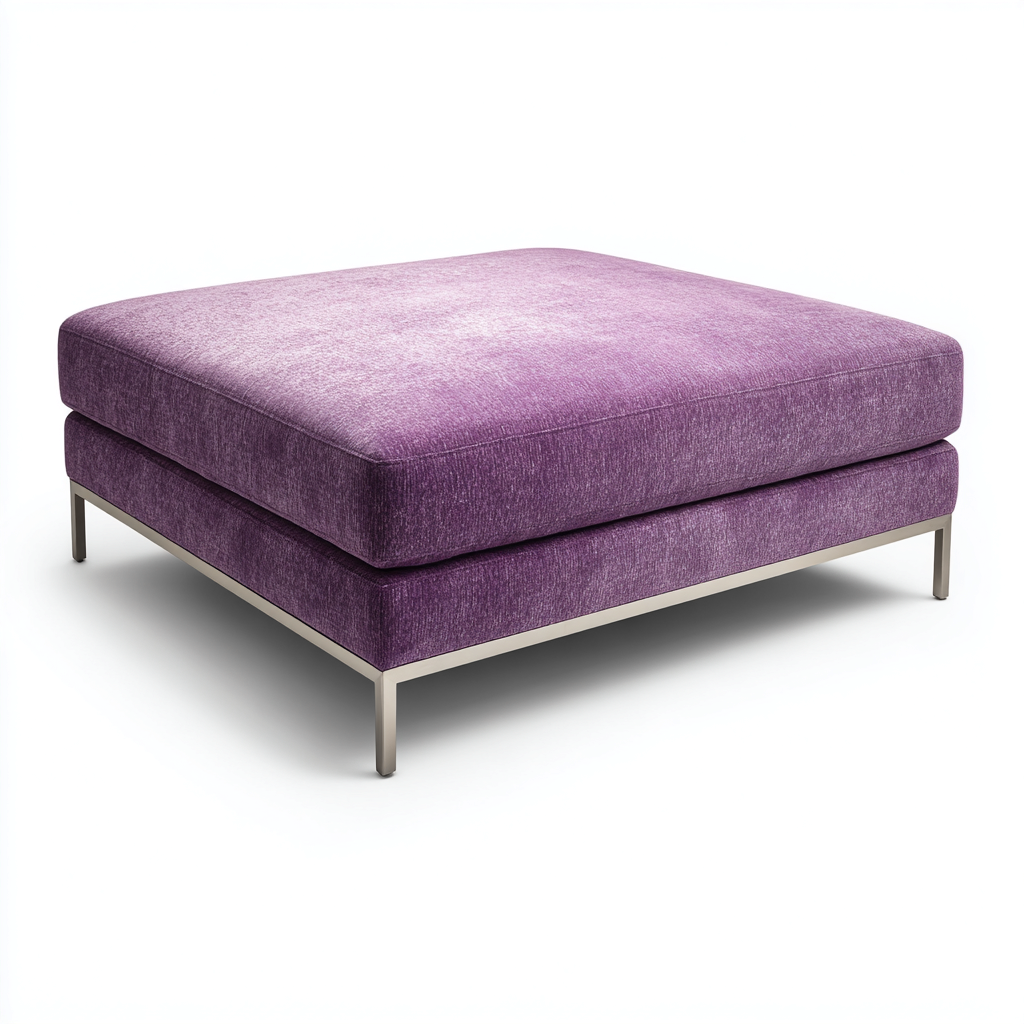 Pouf imbottito in tessuto 85x85x40 cm - viola - seduta per soggiorno design moderno-Lomongahome