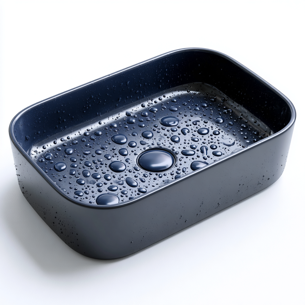 Lavabo da appoggio in ceramica 60x35x15 cm - blu - design moderno per bagno-Lomongahome