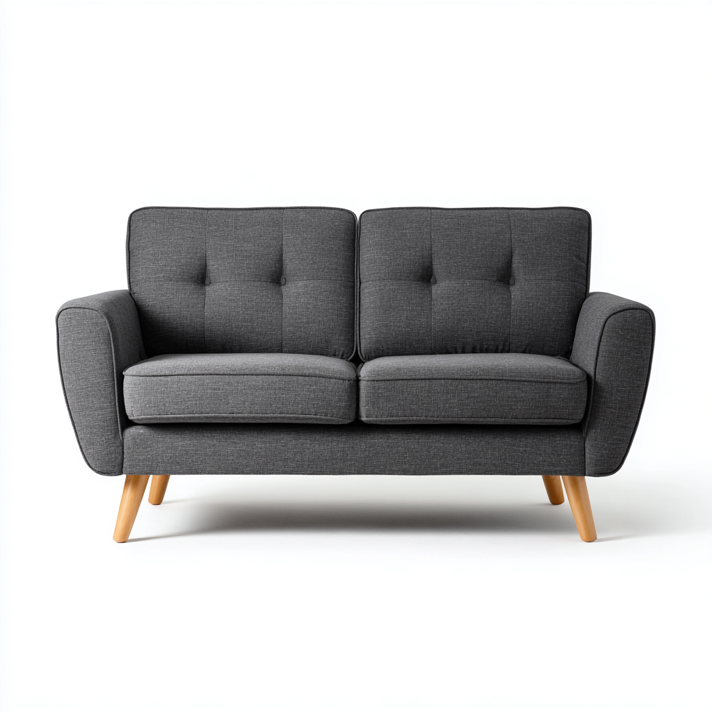 Divano a due posti in tessuto 172x90x82 cm - grigio - seduta per soggiorno design moderno-Lomongahome