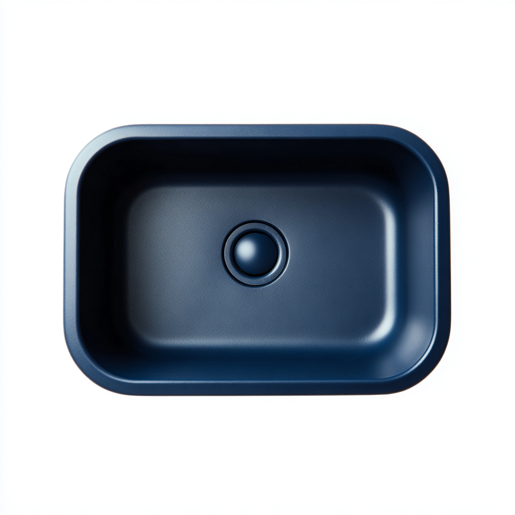 Lavabo da appoggio in ceramica 60x45x15 cm - blu - design moderno per bagno-Lomongahome
