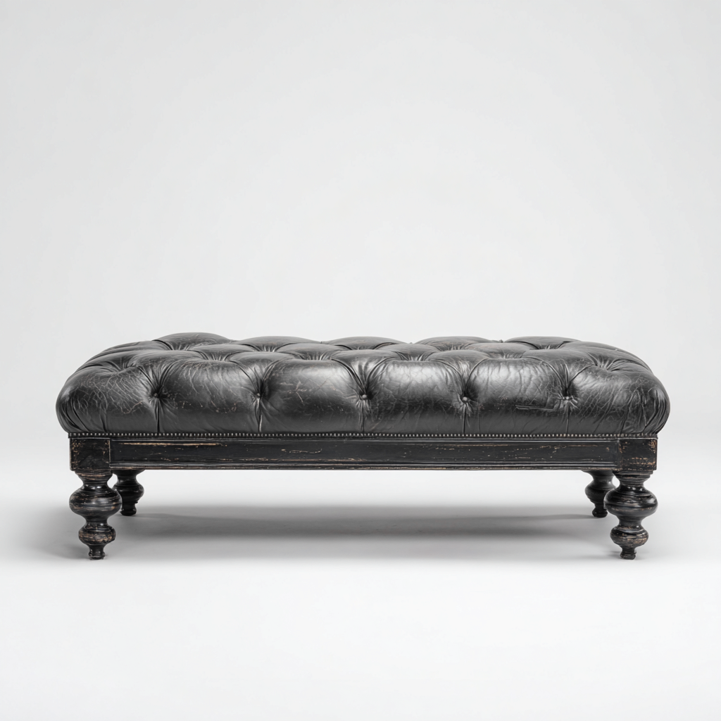 Panca per letto imbottita in pelle sintetica 155x45x46 cm - nero - adatta alla camera da letto - stile classico-Lomongahome
