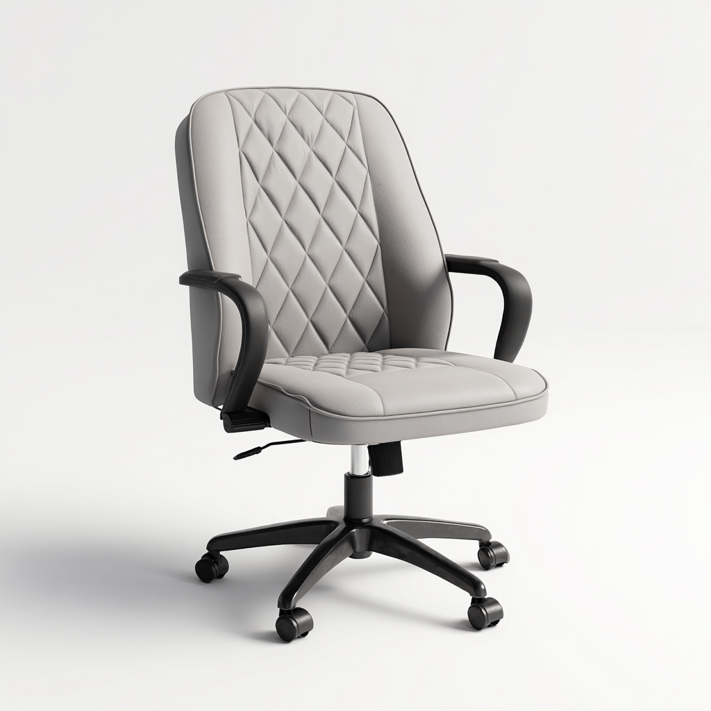 Sedia da ufficio imbottita ecopelle 60x60x110 cm - grigio - nero - stile moderno per ufficio-Lomongahome