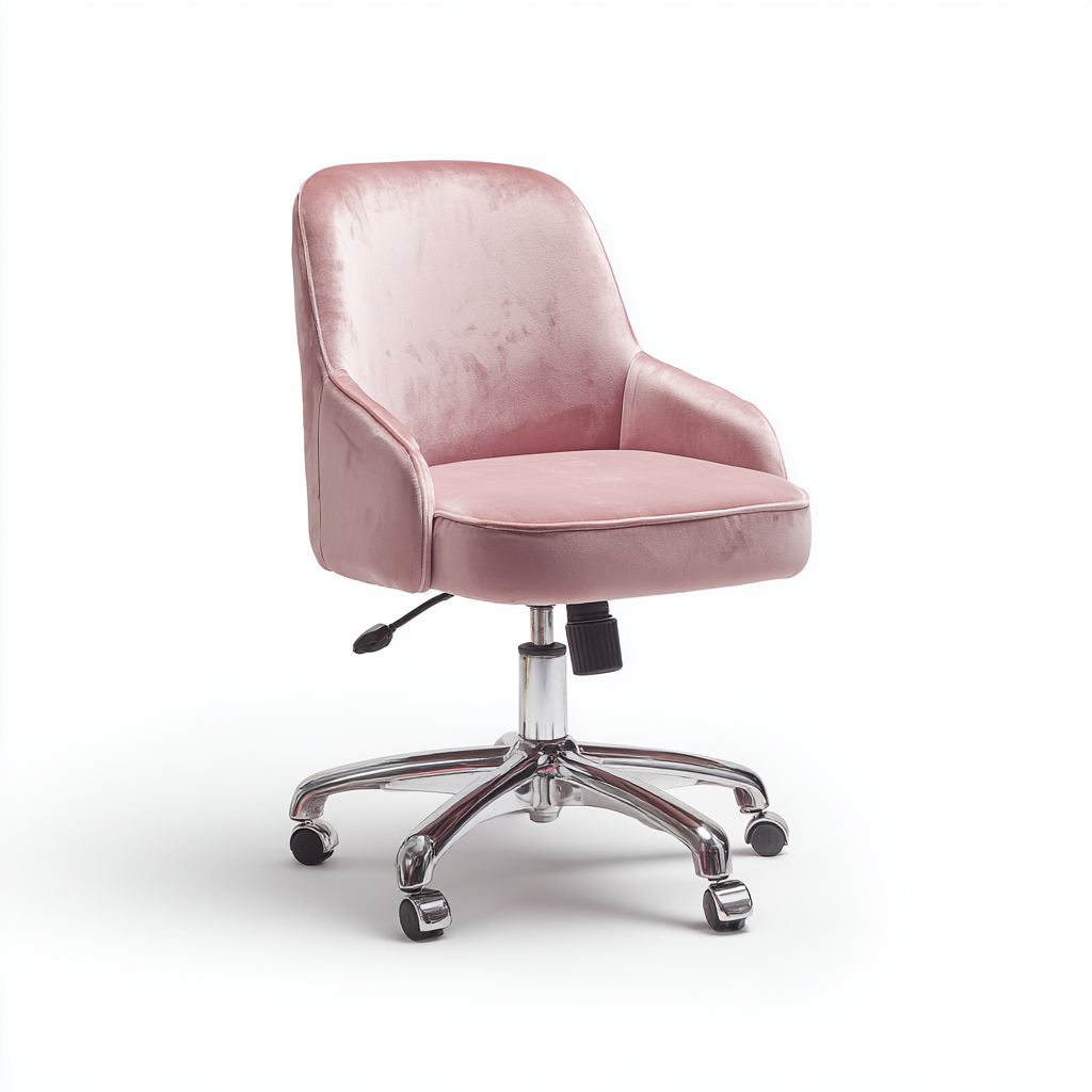 Sedia da ufficio imbottita velluto 58x60x105 cm - rosa - stile moderno per ufficio-Lomongahome