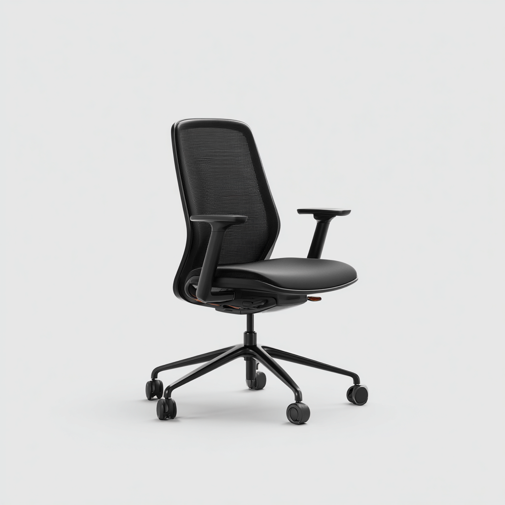 Sedia da ufficio con schienale in rete nera 66x66x108-118 cm per lavoro e studio - stile moderno ergonomico con braccioli e base girevole-Lomongahome