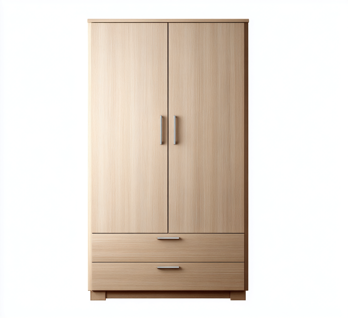 Armadio in legno ingegnerizzato 90x50x180 cm - colore legno naturale - design moderno per camera da letto-Lomongahome