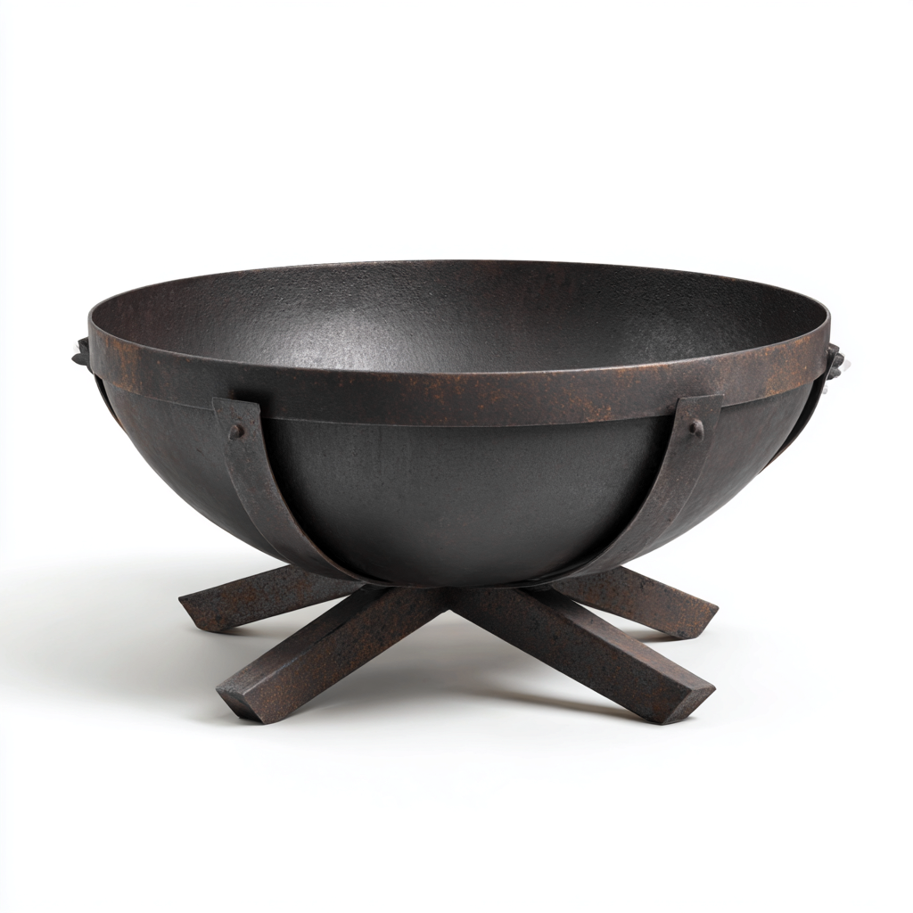 Braciere da esterno in ferro 60x60x32 cm - nero - design industriale per giardino-Lomongahome
