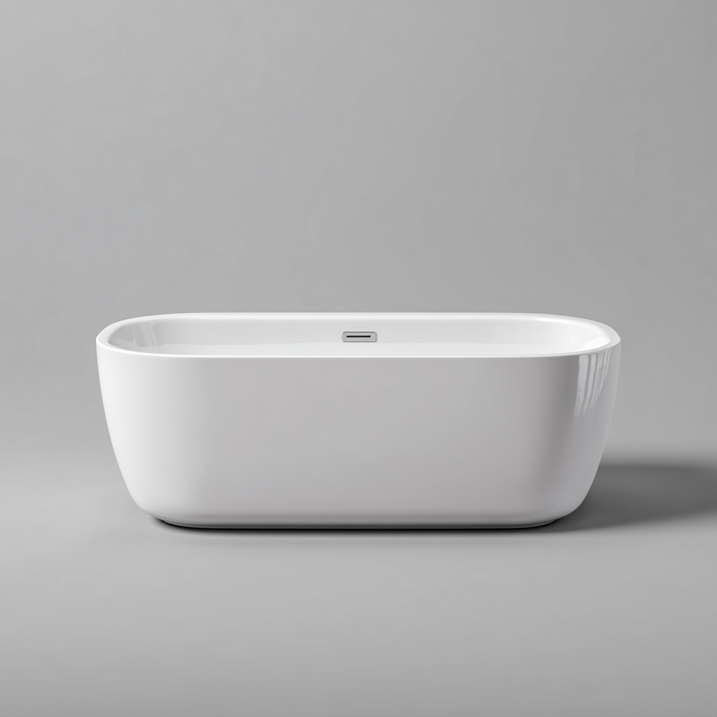 Vasca da bagno freestanding acrilico 170x80x58 cm - bianco - design moderno per bagno-Lomongahome