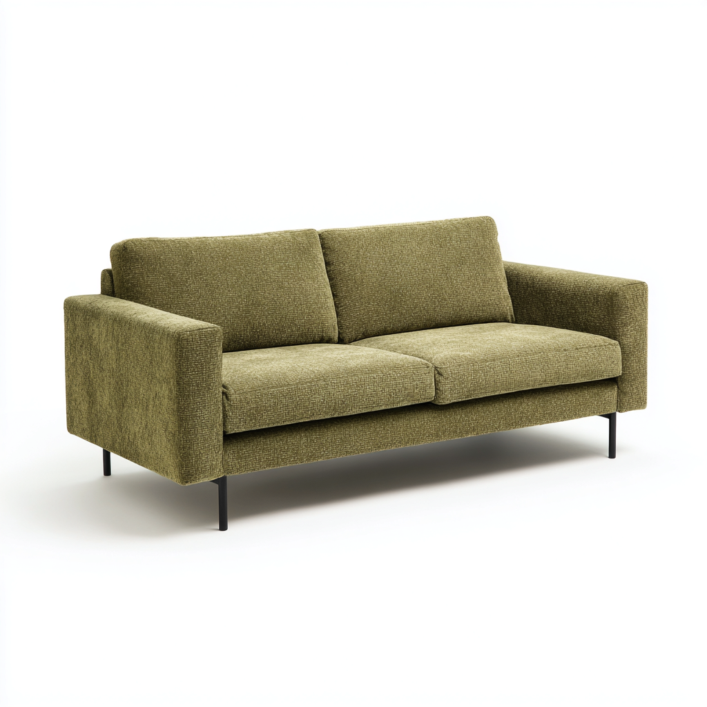 Divano a due posti in tessuto 182x94x82 cm - verde - seduta per soggiorno design moderno-Lomongahome