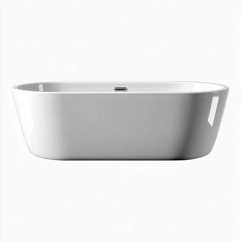 Vasca da bagno freestanding acrilico 170x78x58 cm - bianco - design moderno per bagno-Lomongahome