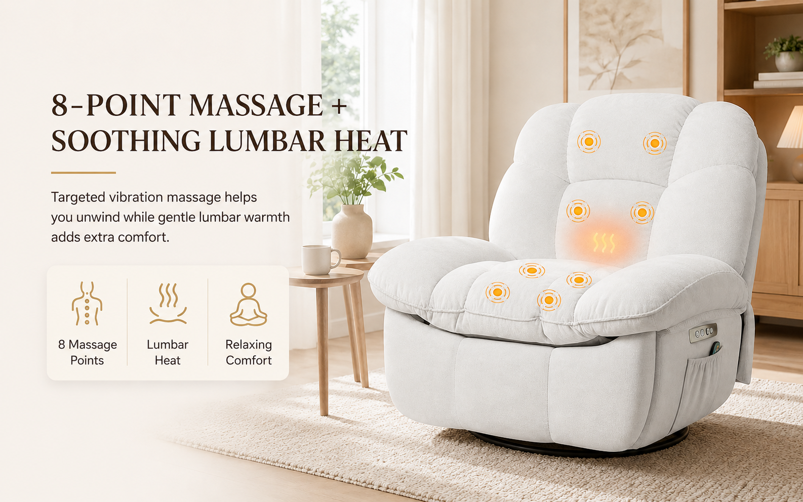 Soft Chenille Oversized Recliner Cushion