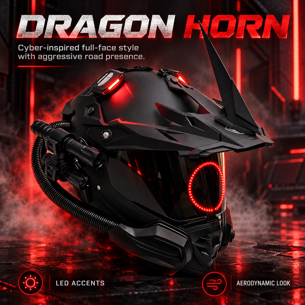 Futuristic Full-Face Motorcycle Helmet Collection