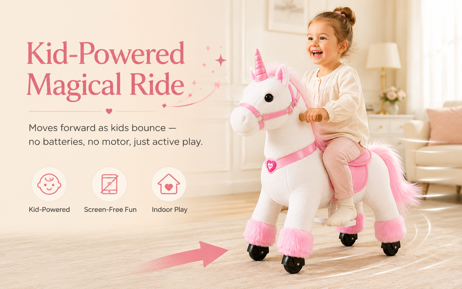 Raised Seat Ride On Unicorn Active Play