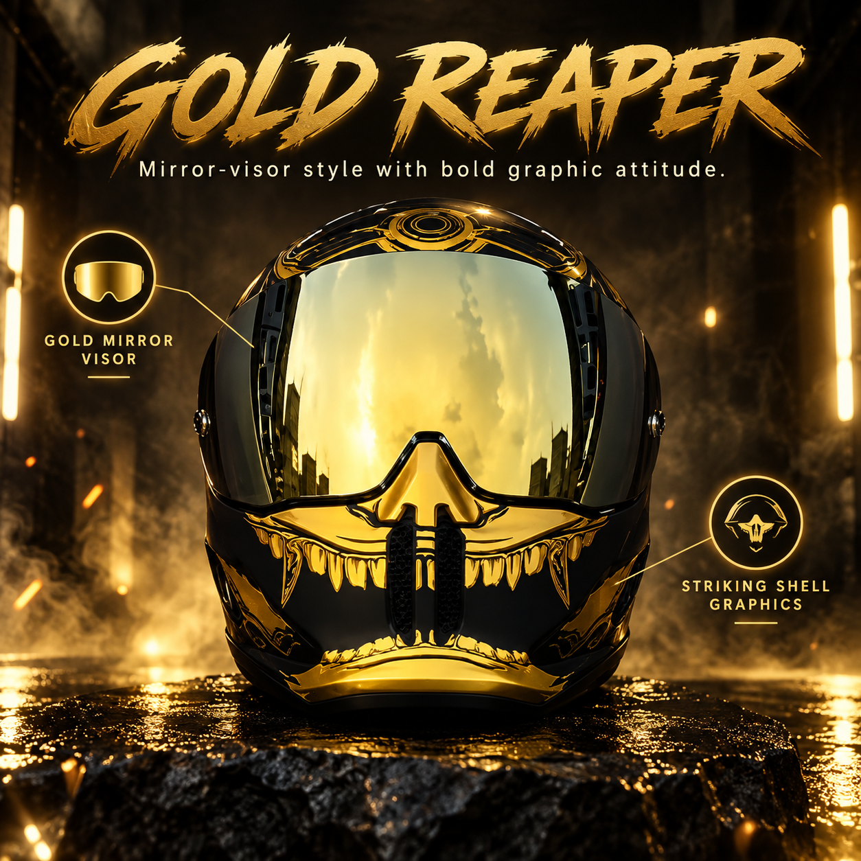 Futuristic Full-Face Motorcycle Helmet Collection