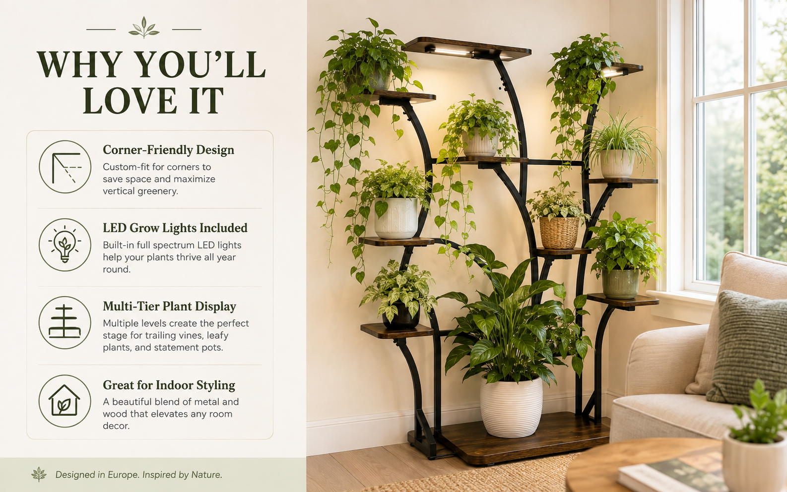 EU Warehouse Delivery Corner Plant Stand