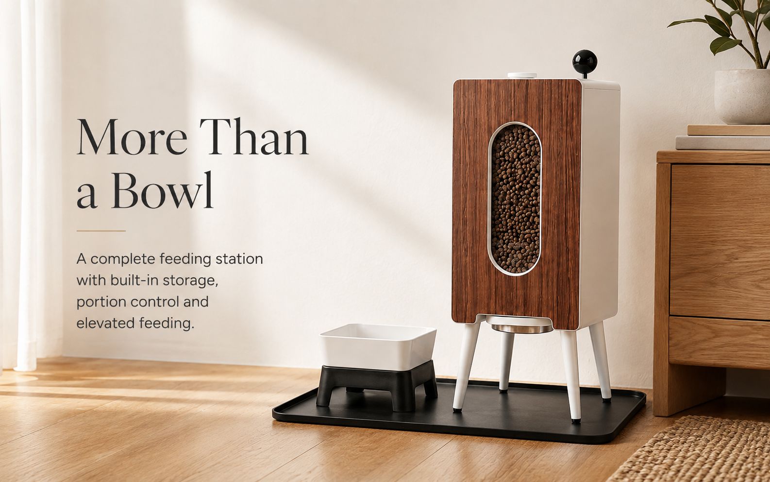 Dog feeder available finishes and colour options