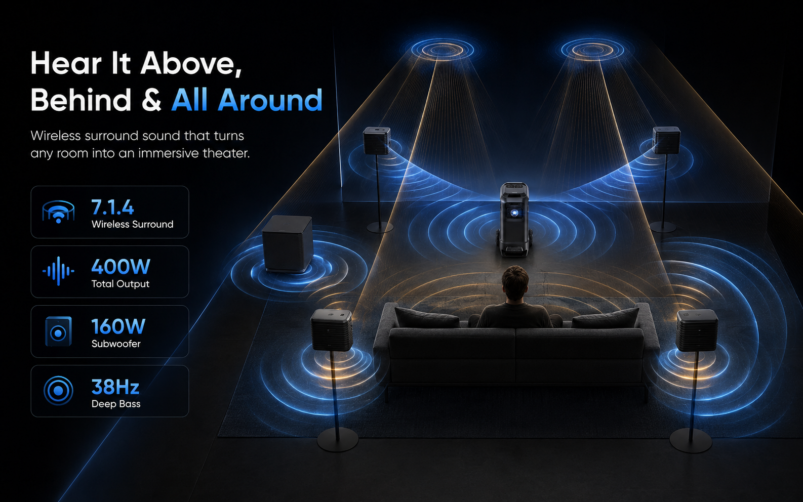 portable cinema wheels handle and storage design