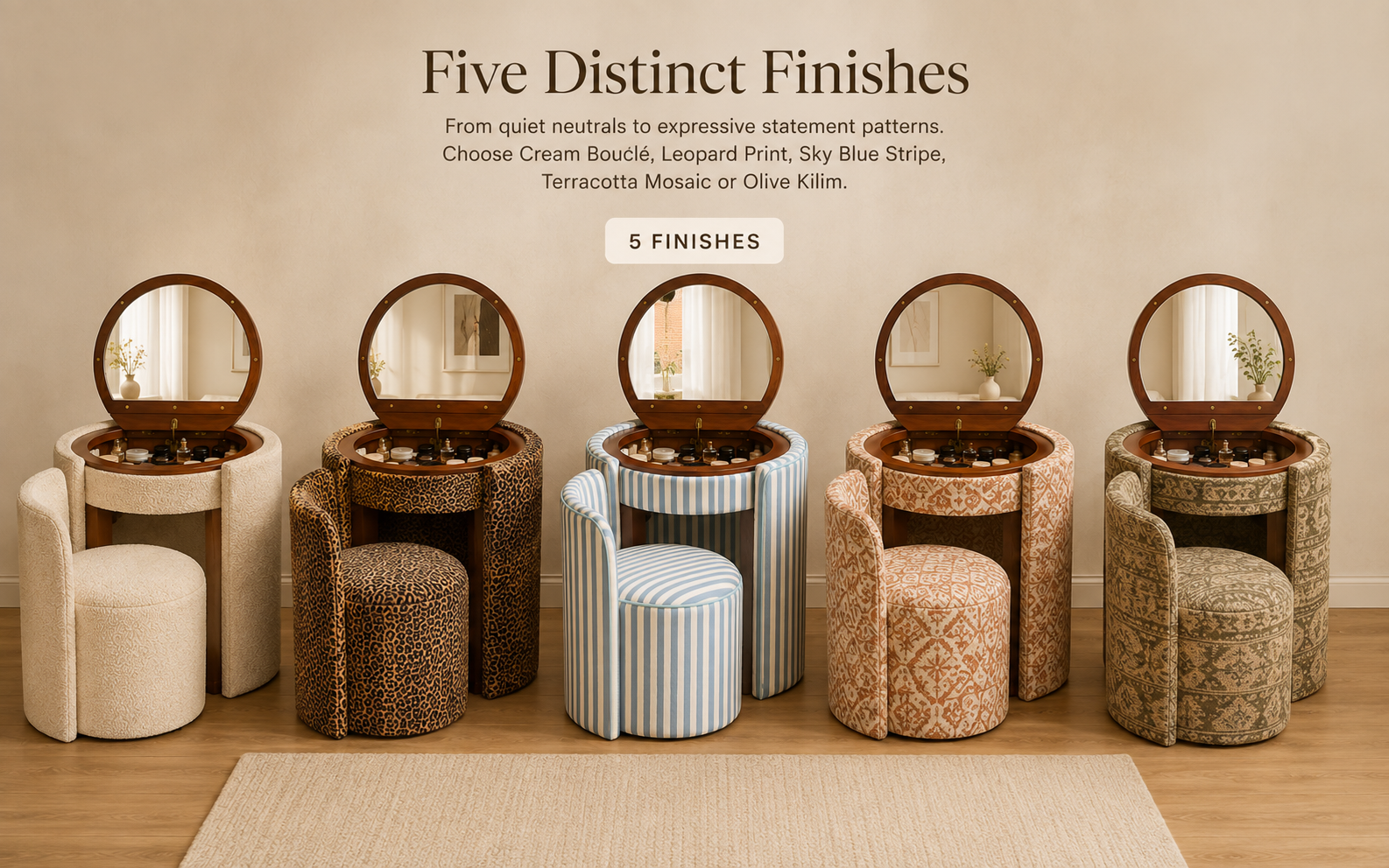Comfortable nesting vanity chair