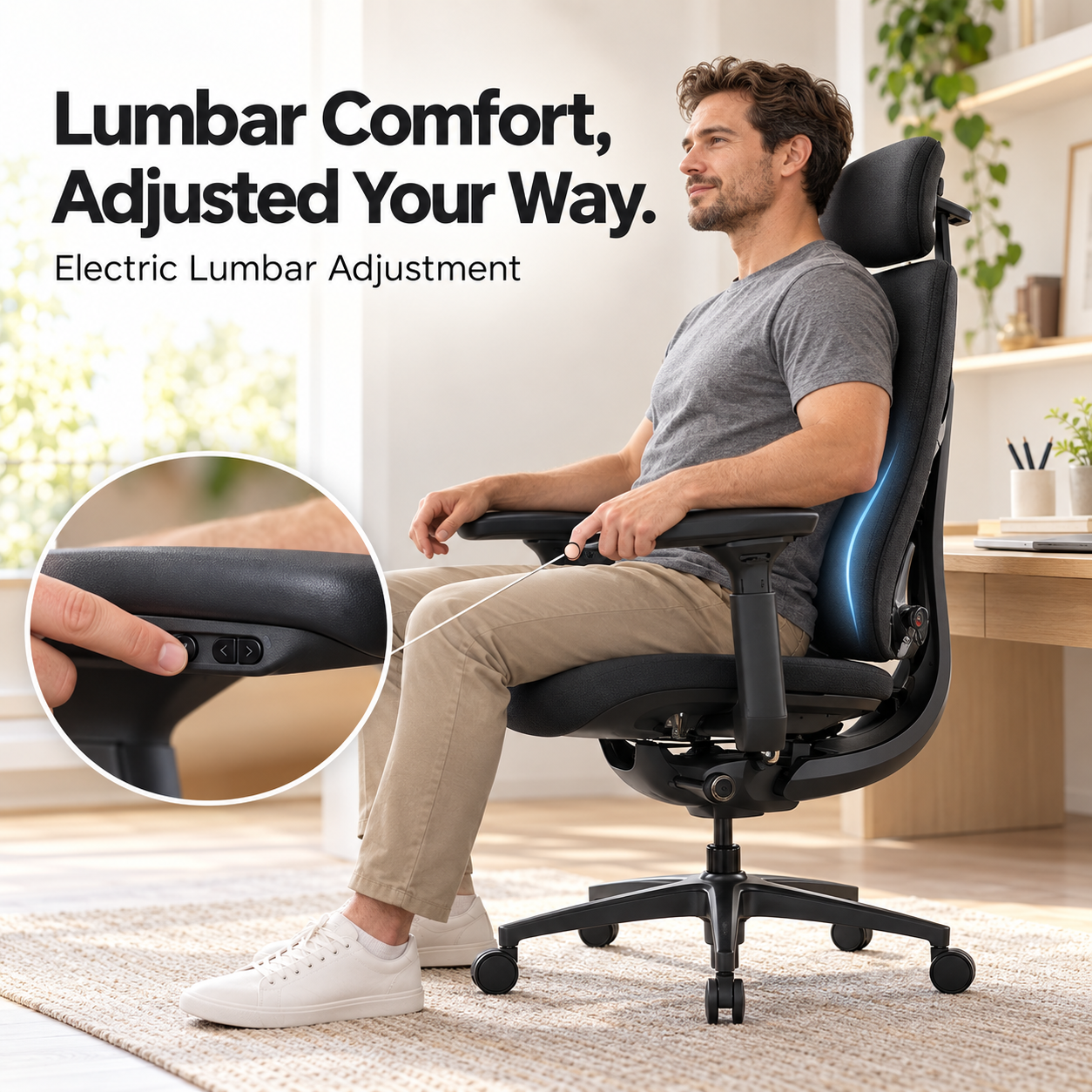 Active Airflow Ergonomic Office Chair with Dynamic Lumbar Support