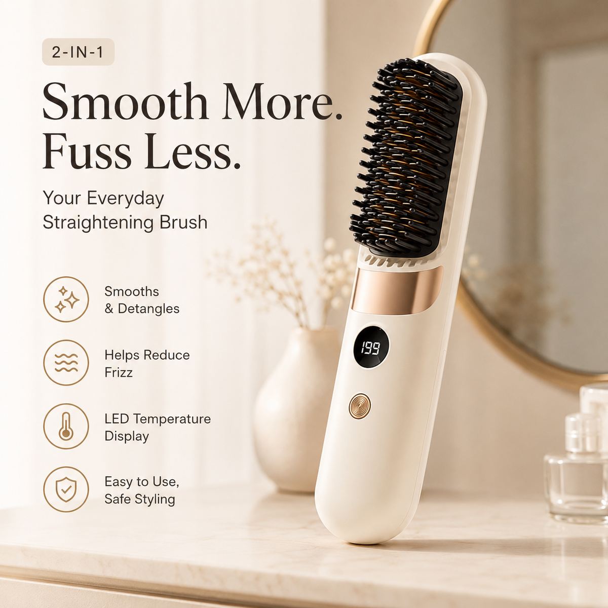 Straightening brush features