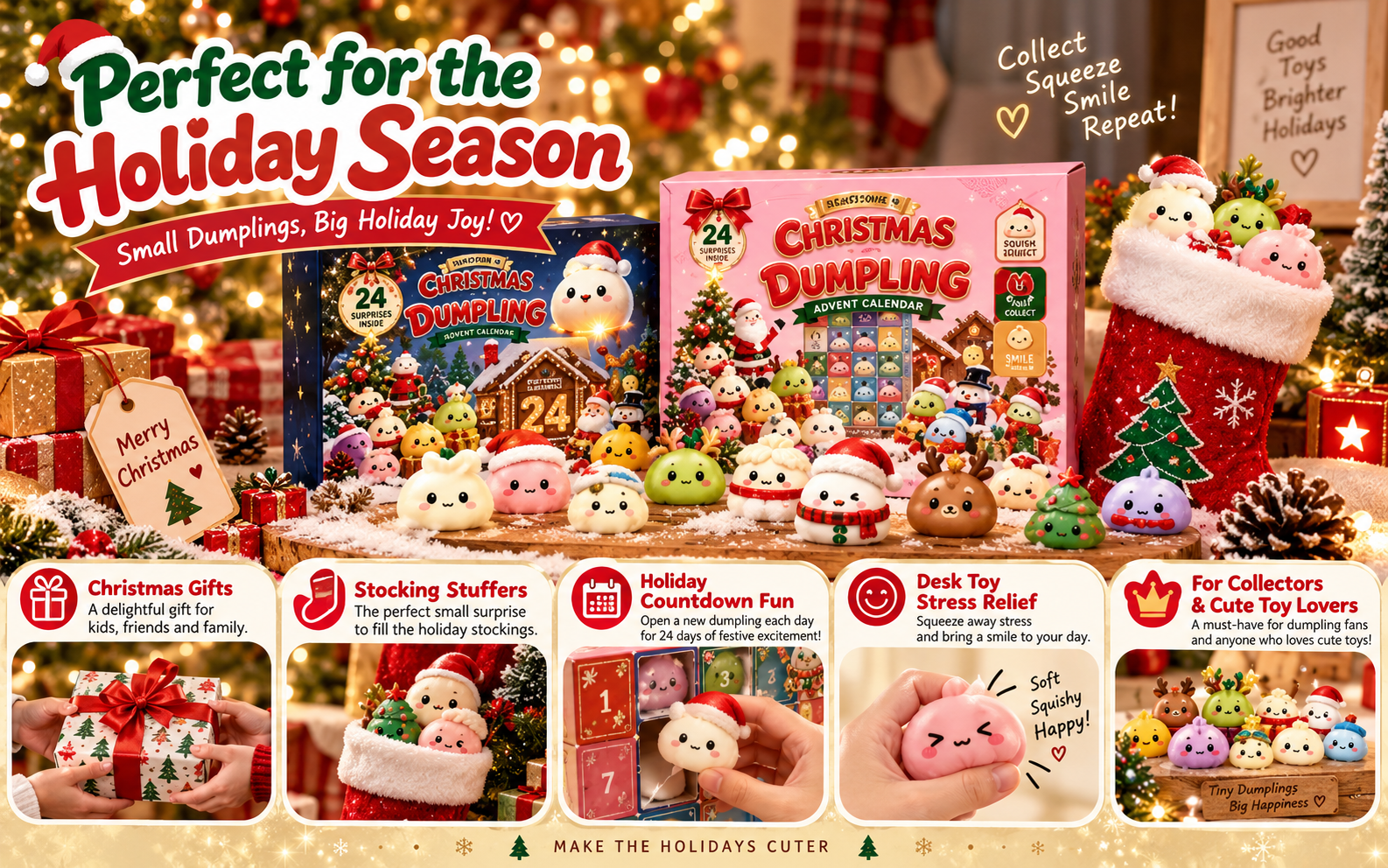 Open a new Christmas squishy surprise every day