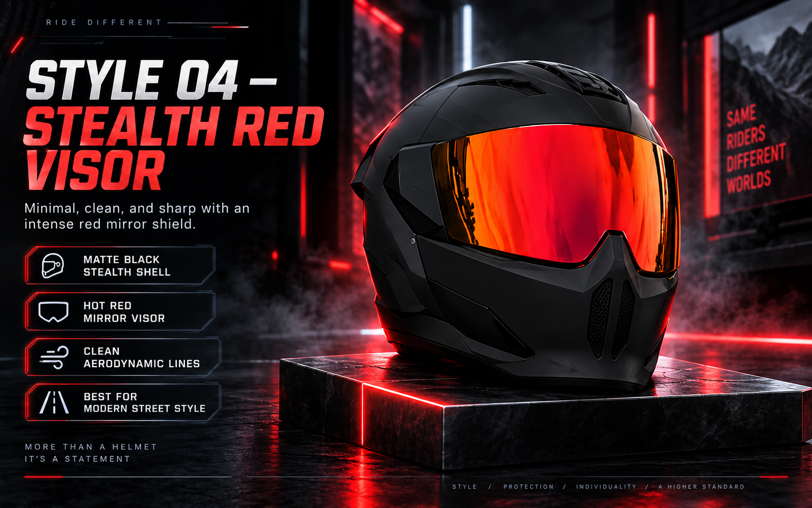 Futuristic helmet detail