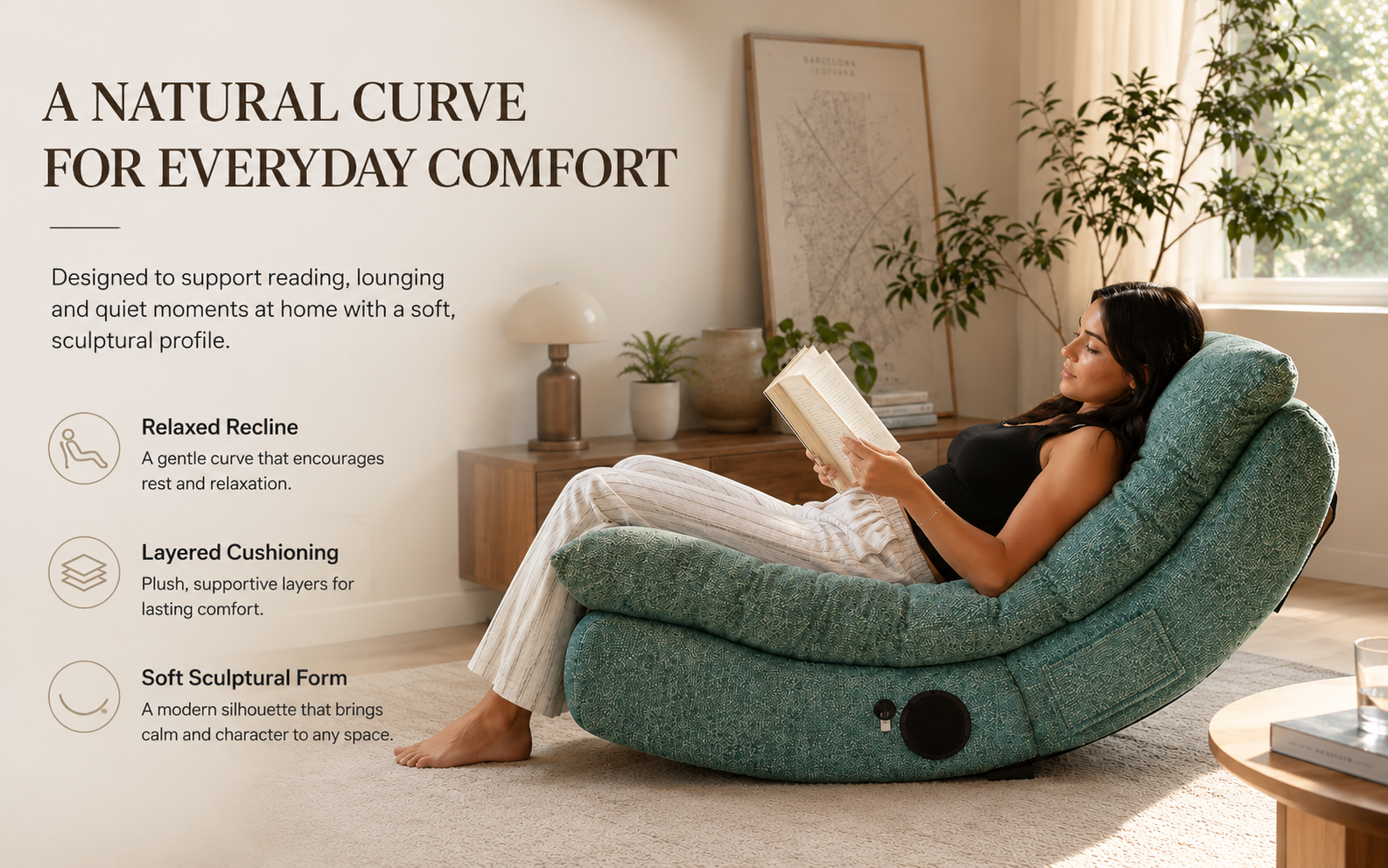 Curved lounge chair product details