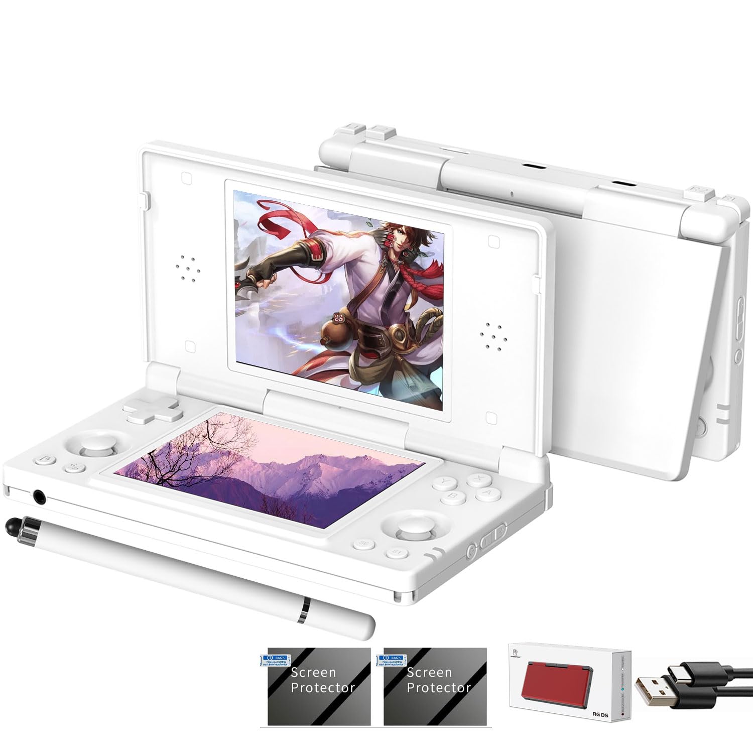 🎮 Dual-Screen Handheld Game Console – 40,000+ Games, 16GB RAM + 512GB Storage, AMOLED Touchscreen, Android 16 🔥