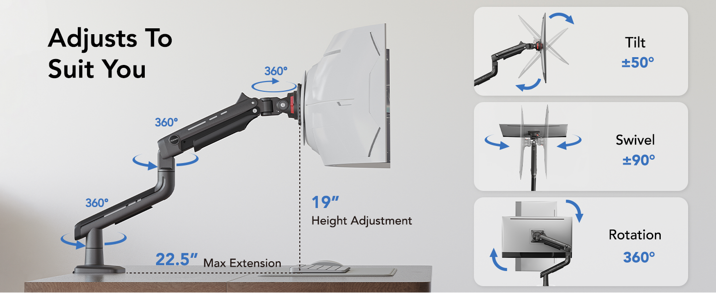single montior arm