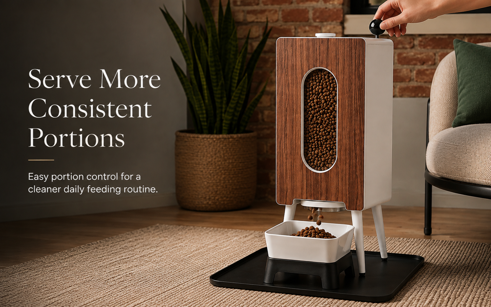 Modern pet feeder designed for home interiors