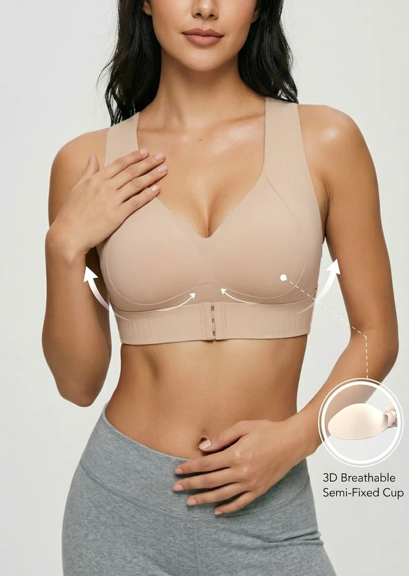 Oplmhk™ TrueForm Posture Set | Front-Closure Wire-Free Bra & Underwear