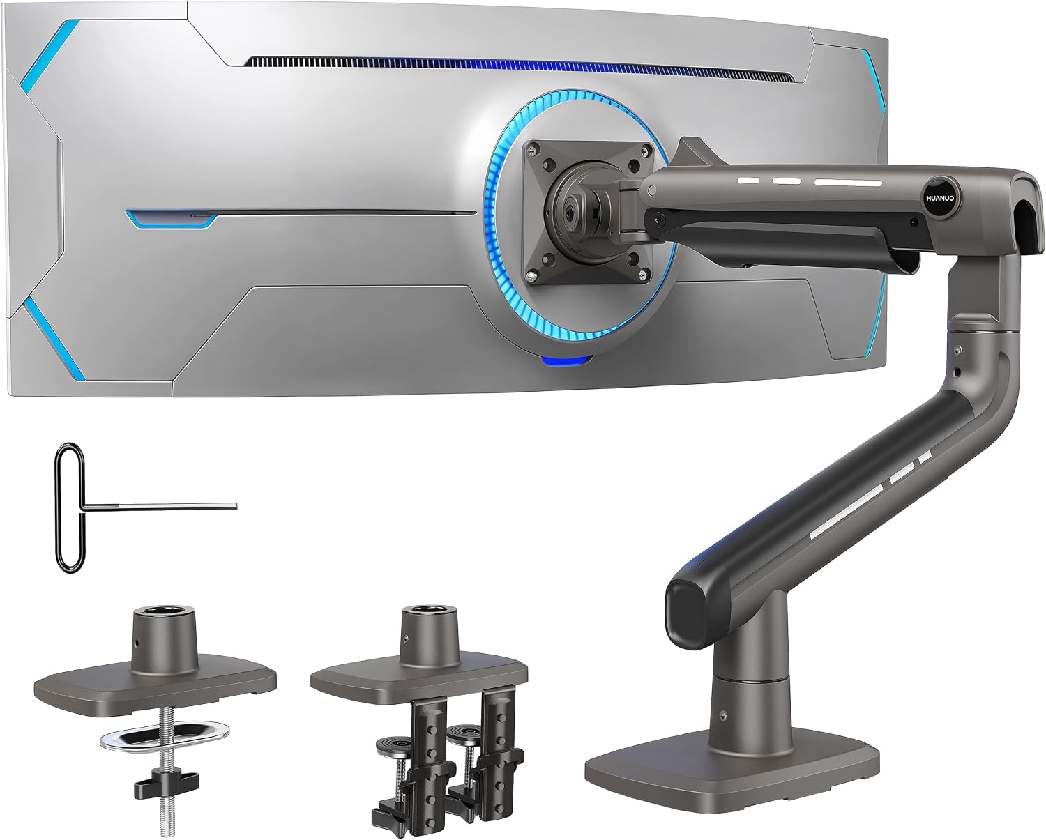 Heavy-Duty Ultrawide Monitor Arm – Up to 49", 20kg Load & Full-Motion Adjustment