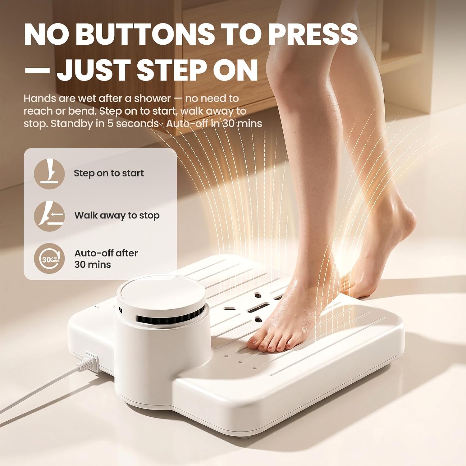 Full Body Dryer after Shower, 960W, Hot and Cool Air, White