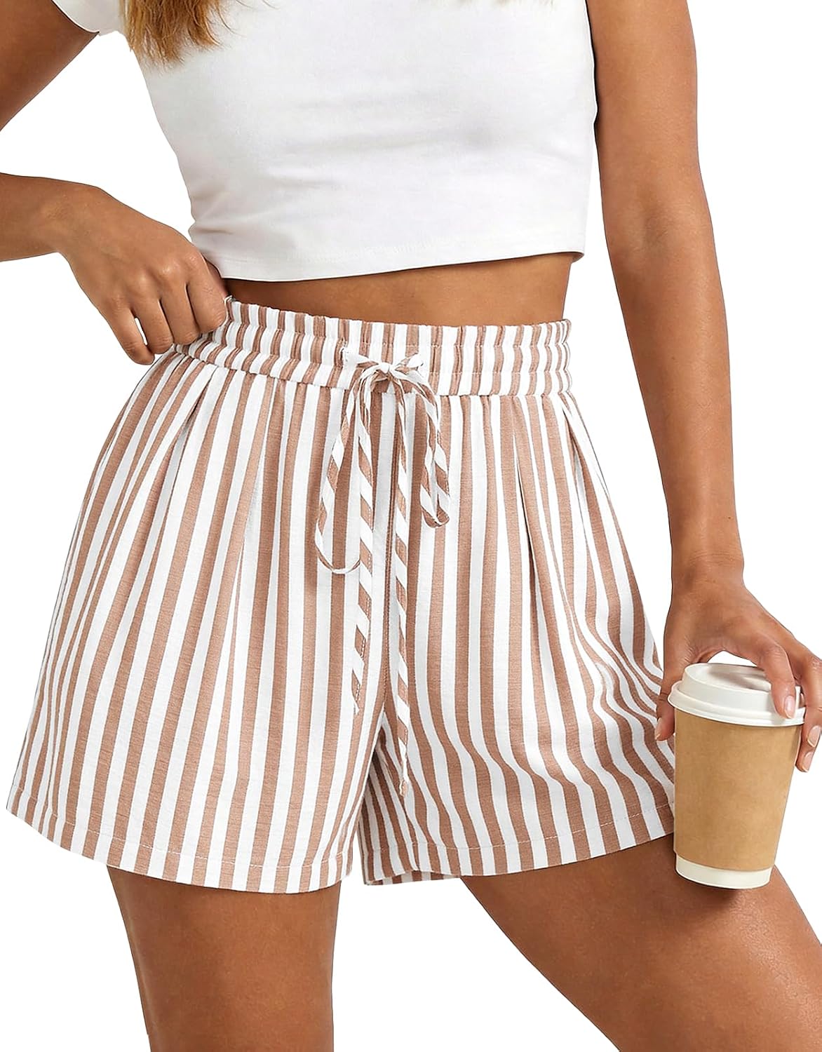 🔥 Summer Must-Have Shorts ✨ Women’s Elastic Waist Casual Shorts with Pockets | High Waisted Loose Fit Comfy Summer Shorts for Beach, Vacation & Everyday Wear 🌴