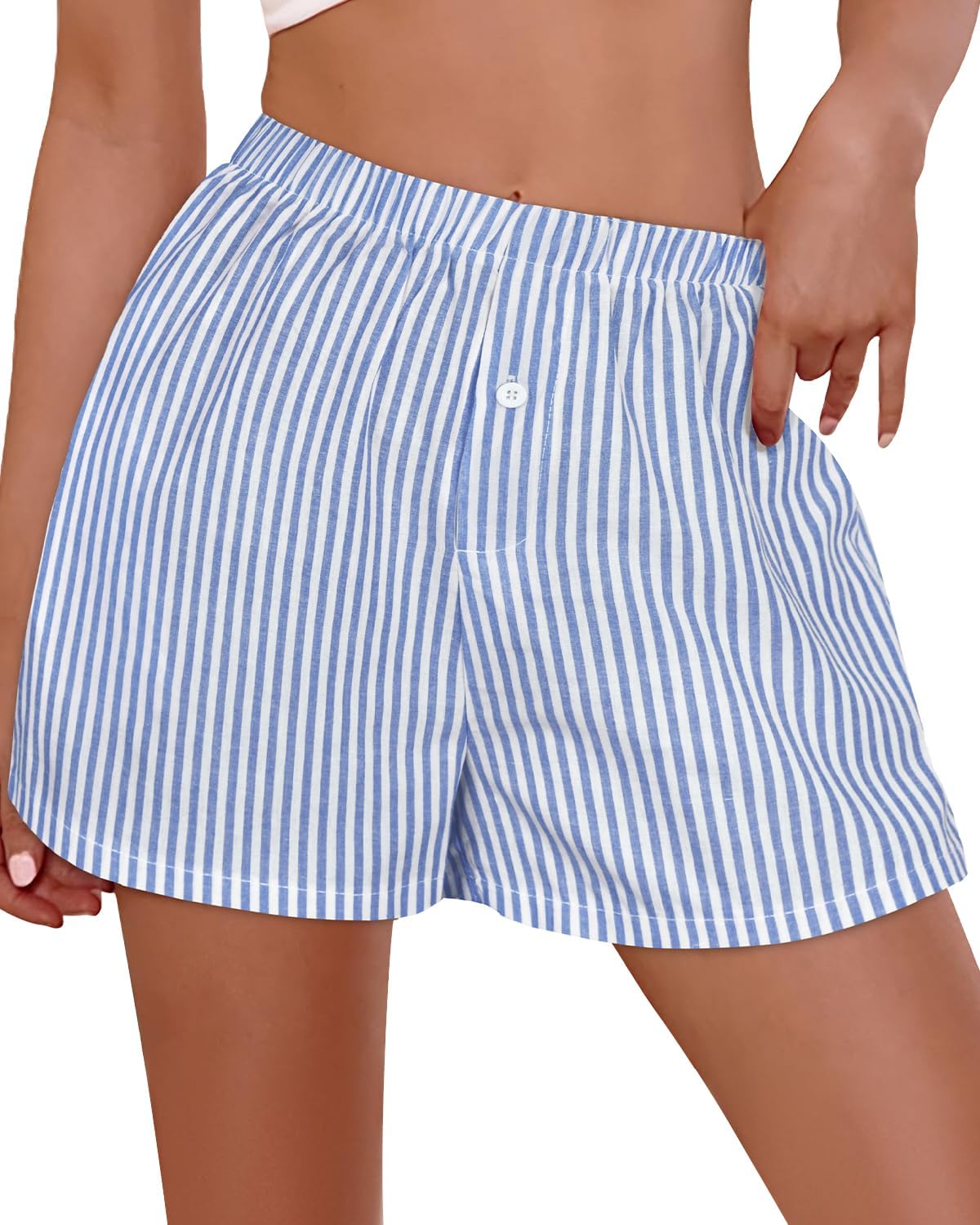 Boxer Shorts for Women Summer Gingham Pj Casual Plaid Bottoms with Pocket