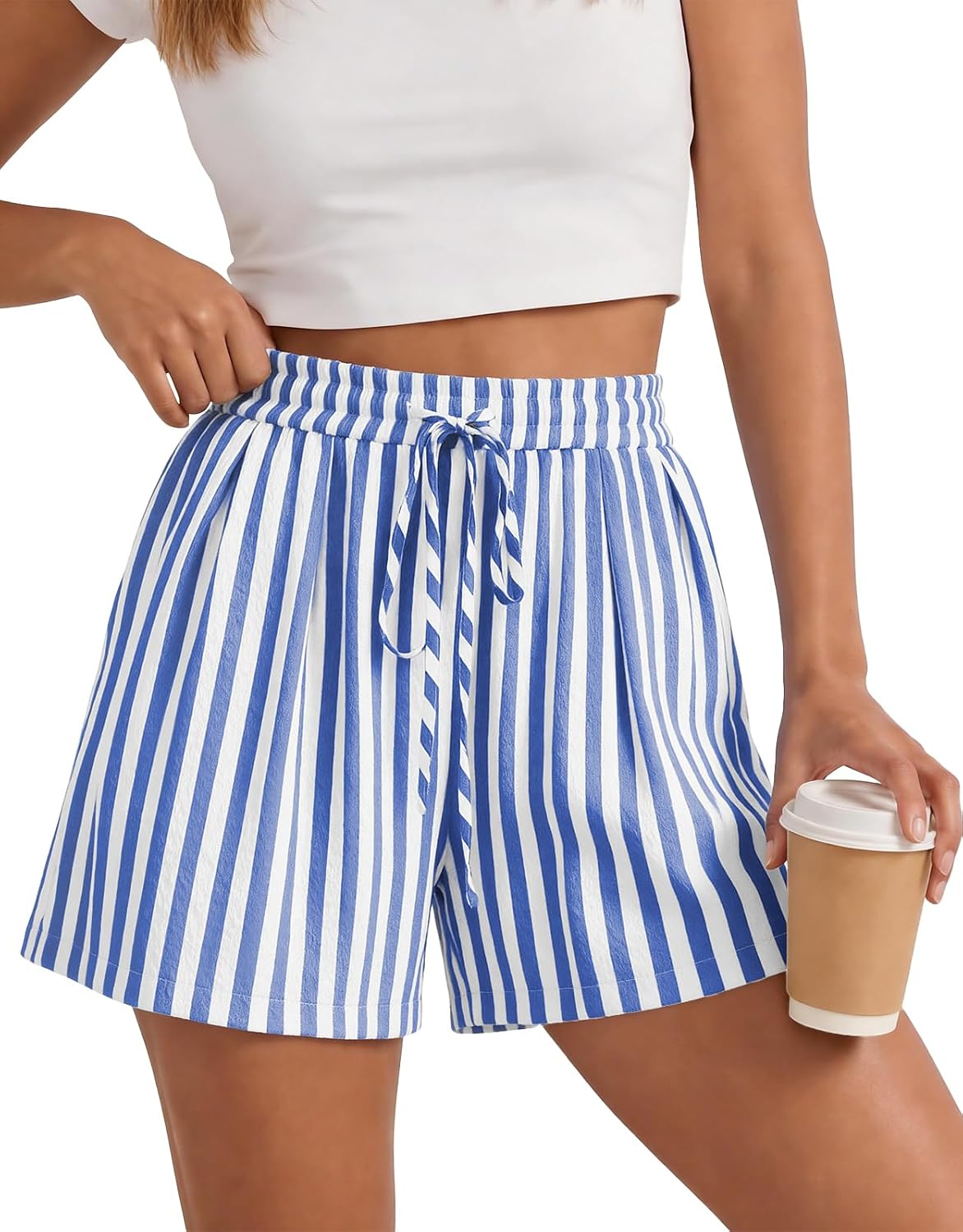 🔥 Summer Must-Have Shorts ✨ Women’s Elastic Waist Casual Shorts with Pockets | High Waisted Loose Fit Comfy Summer Shorts for Beach, Vacation & Everyday Wear 🌴