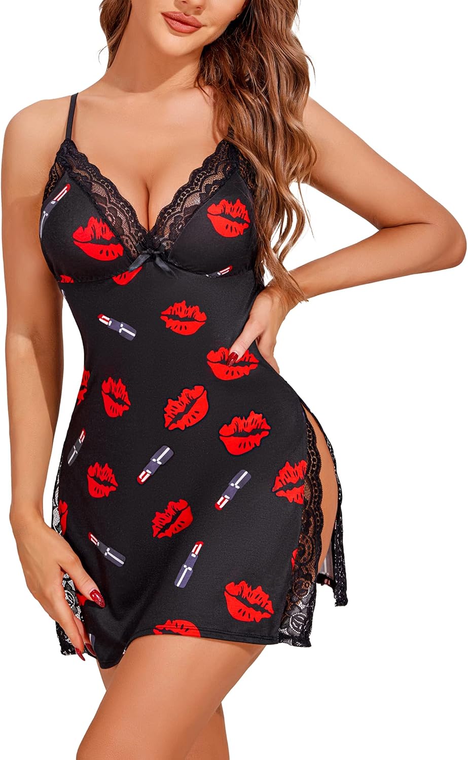 🔥 Clearance Deal! Women’s Sexy Spaghetti Strap Babydoll Lingerie Nightgown 💕✨