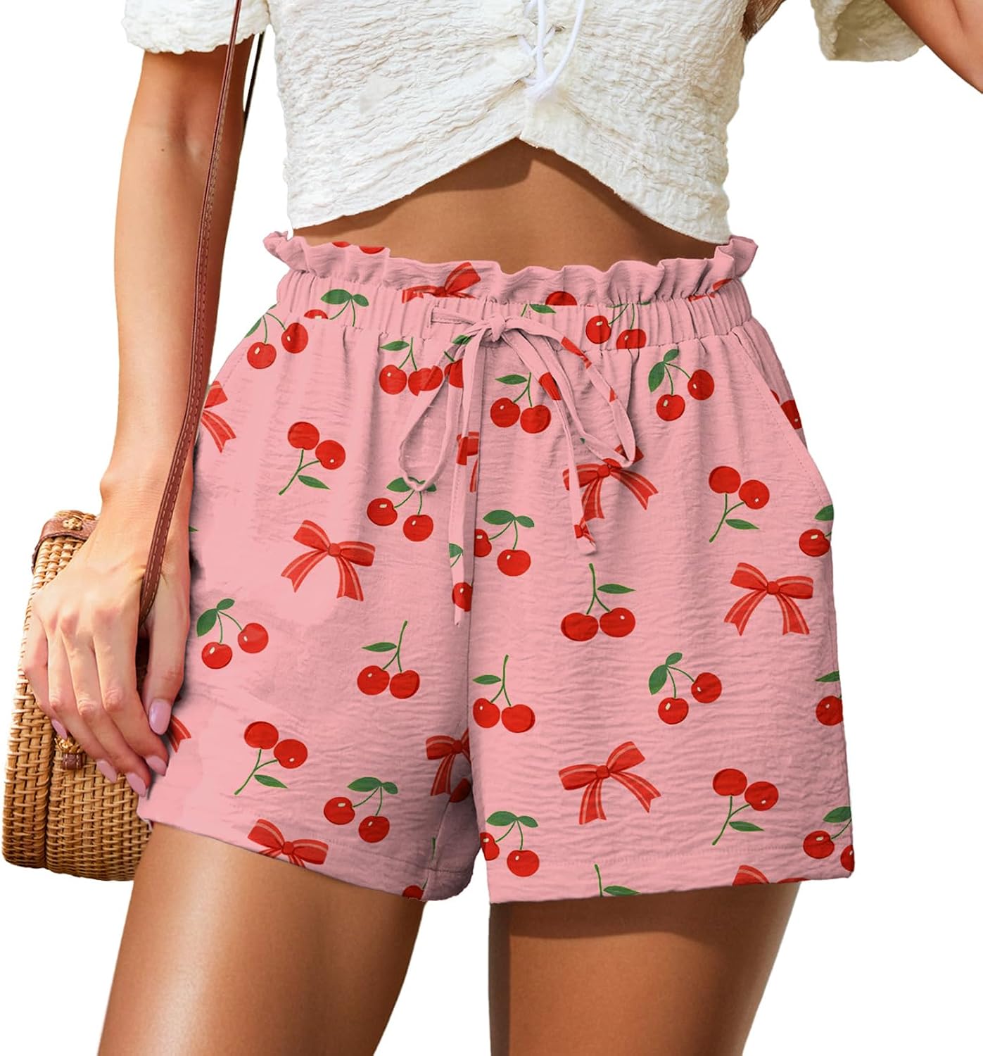 🔥 Summer Sale! Women's High Waisted Shorts ✨ Wide Leg Ruffle Waist Shorts with Pockets | Casual Drawstring Lounge Shorts for Vacation, Beach & Everyday Wear 💕