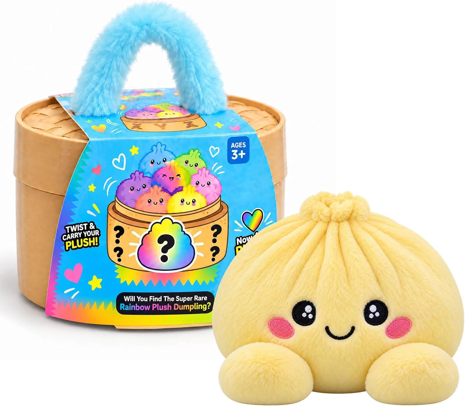 🌈 Giant Dumpling Plush Pillow – Cute, Soft & Squishy Mystery Plush 🎁✨
