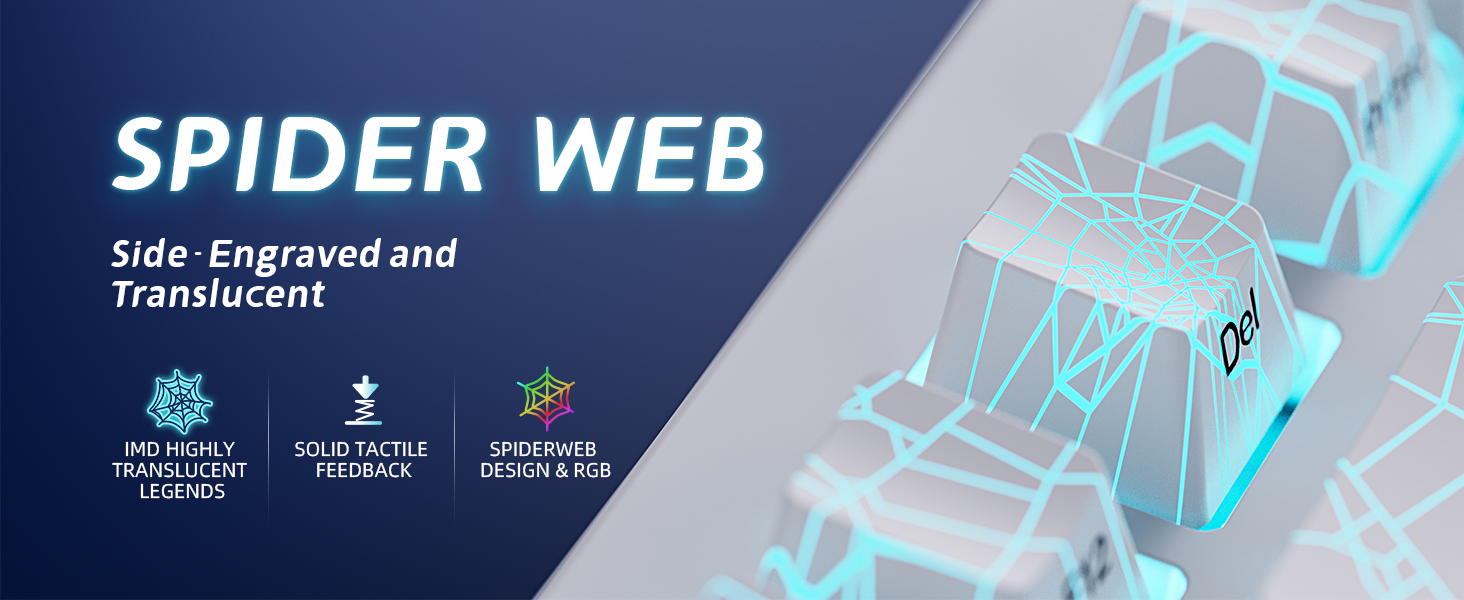 Spider Web Shine Through Keycaps