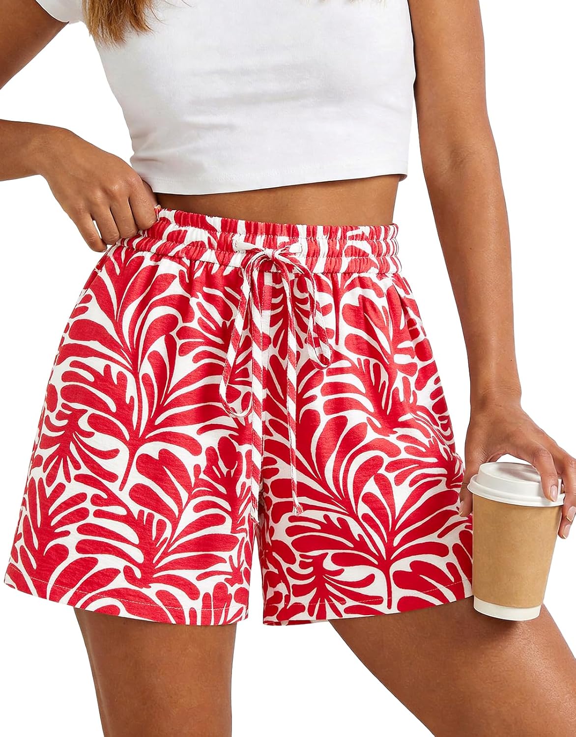 🔥 Summer Must-Have Shorts ✨ Women’s Elastic Waist Casual Shorts with Pockets | High Waisted Loose Fit Comfy Summer Shorts for Beach, Vacation & Everyday Wear 🌴