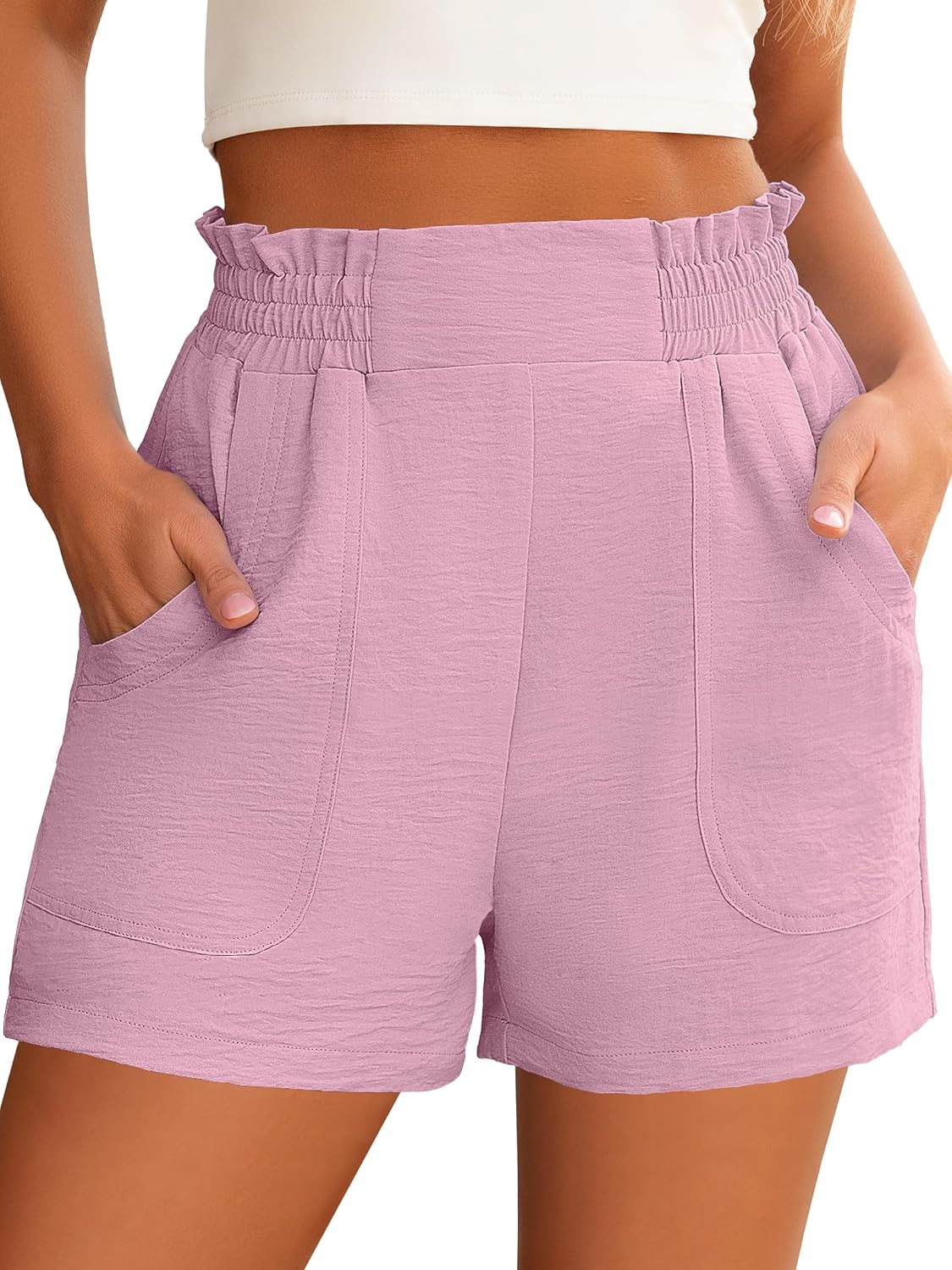 🔥 Summer Sale | Women’s High-Waisted Wide-Leg Shorts – Casual Chic Elastic Waist Vacation & Beach Shorts ☀️✨