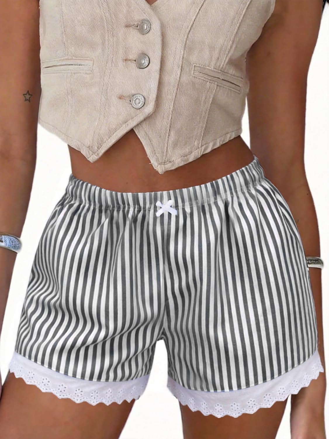 Boxer Shorts Gingham Shorts Y2K Beach Bottoms