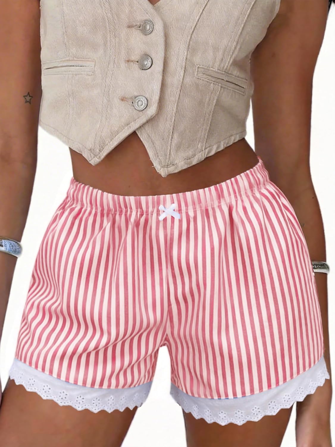 Boxer Shorts Gingham Shorts Y2K Beach Bottoms